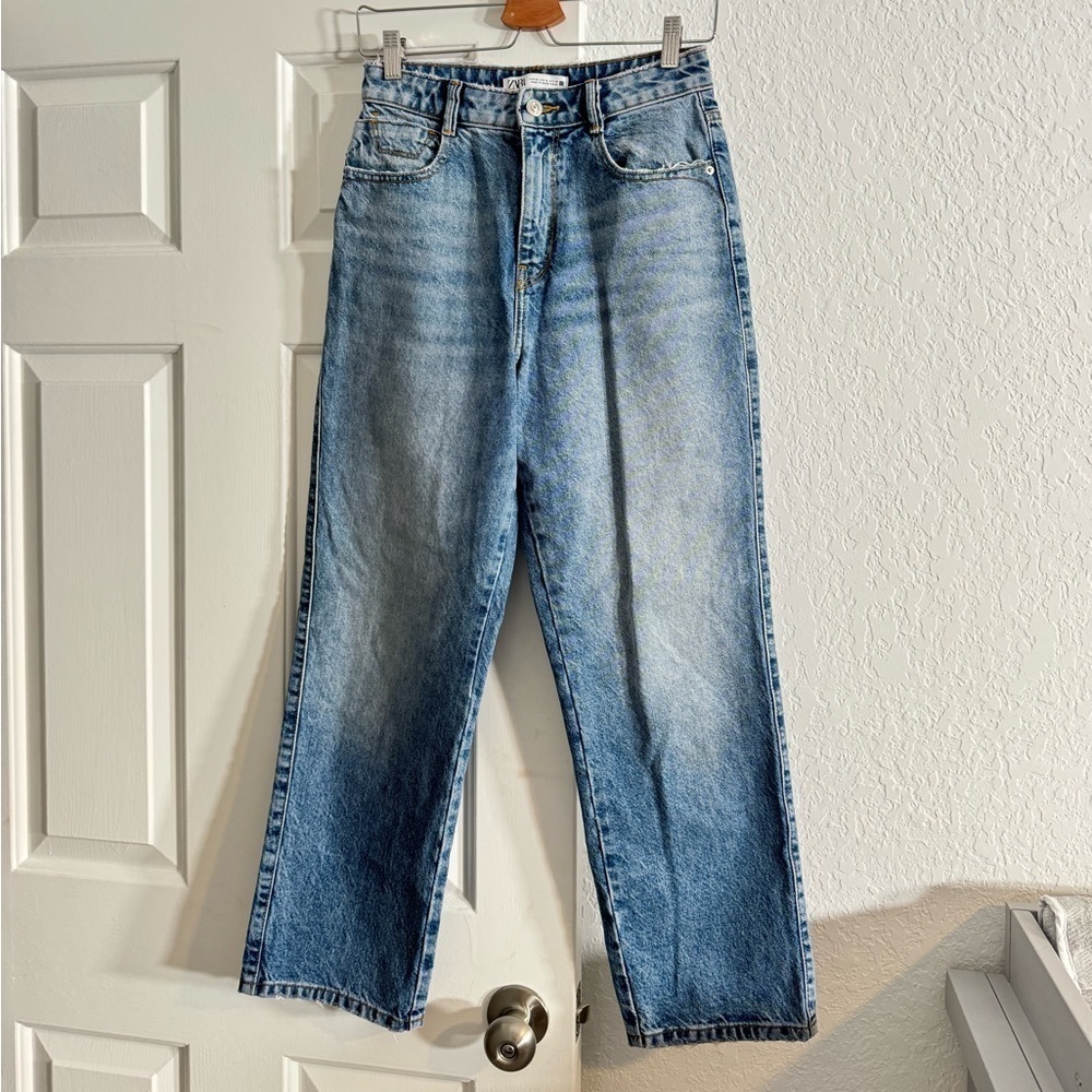 Zara high waisted ankle jeans